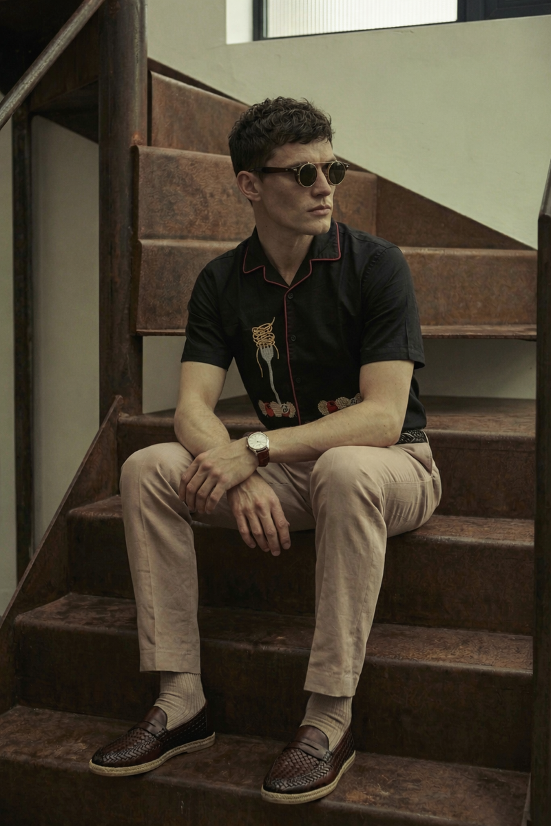 Afterlight Relaxed-Fit Embroidered Cotton Cuban Shirt