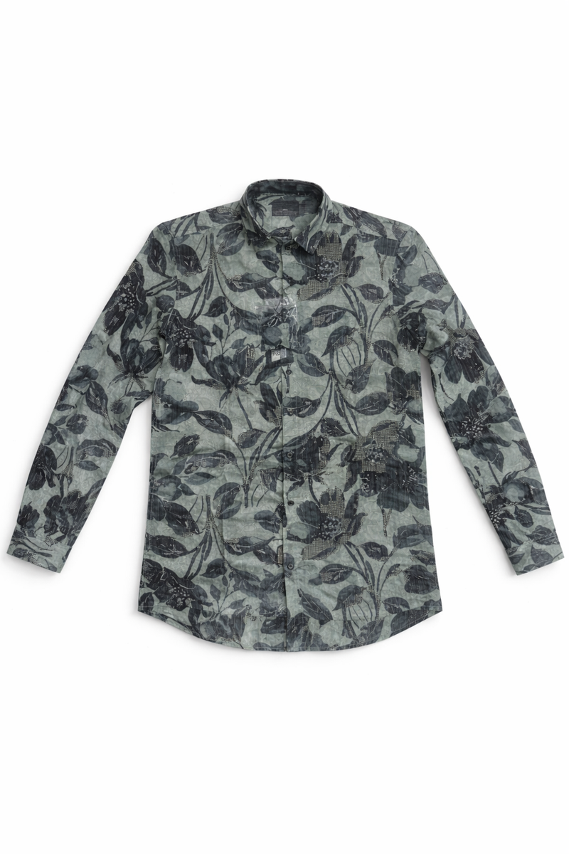 Tropical Green Leaf Print Shirt