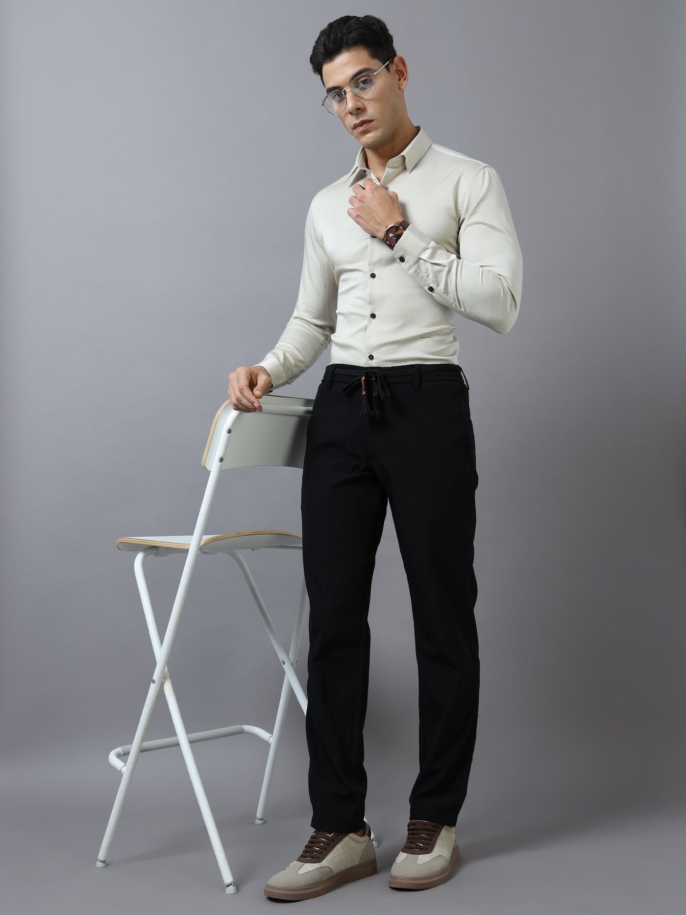 Elegant Classic Drawstring Tailored Trousers