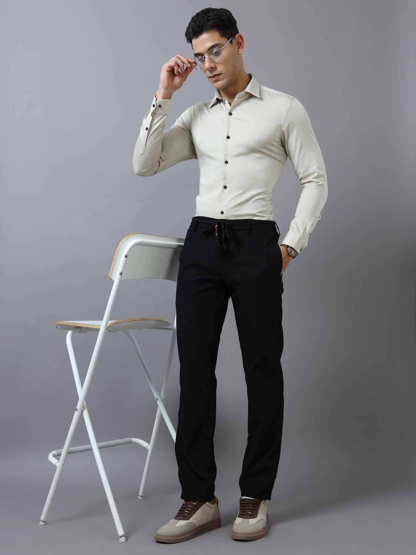 Elegant Classic Drawstring Tailored Trousers