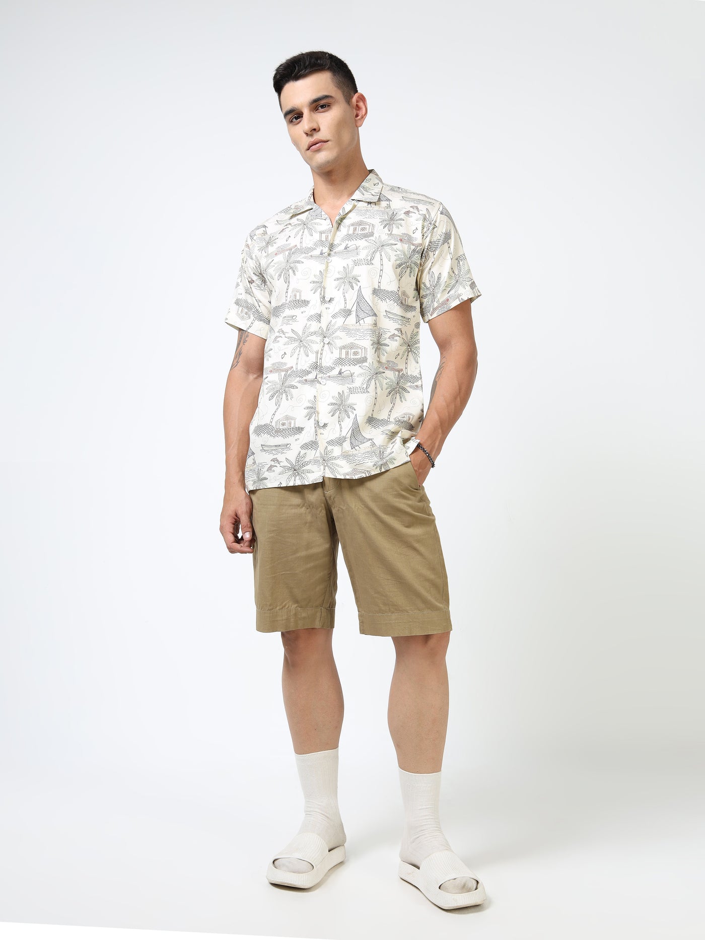 Bayline Etch Printed Cuban Shirt