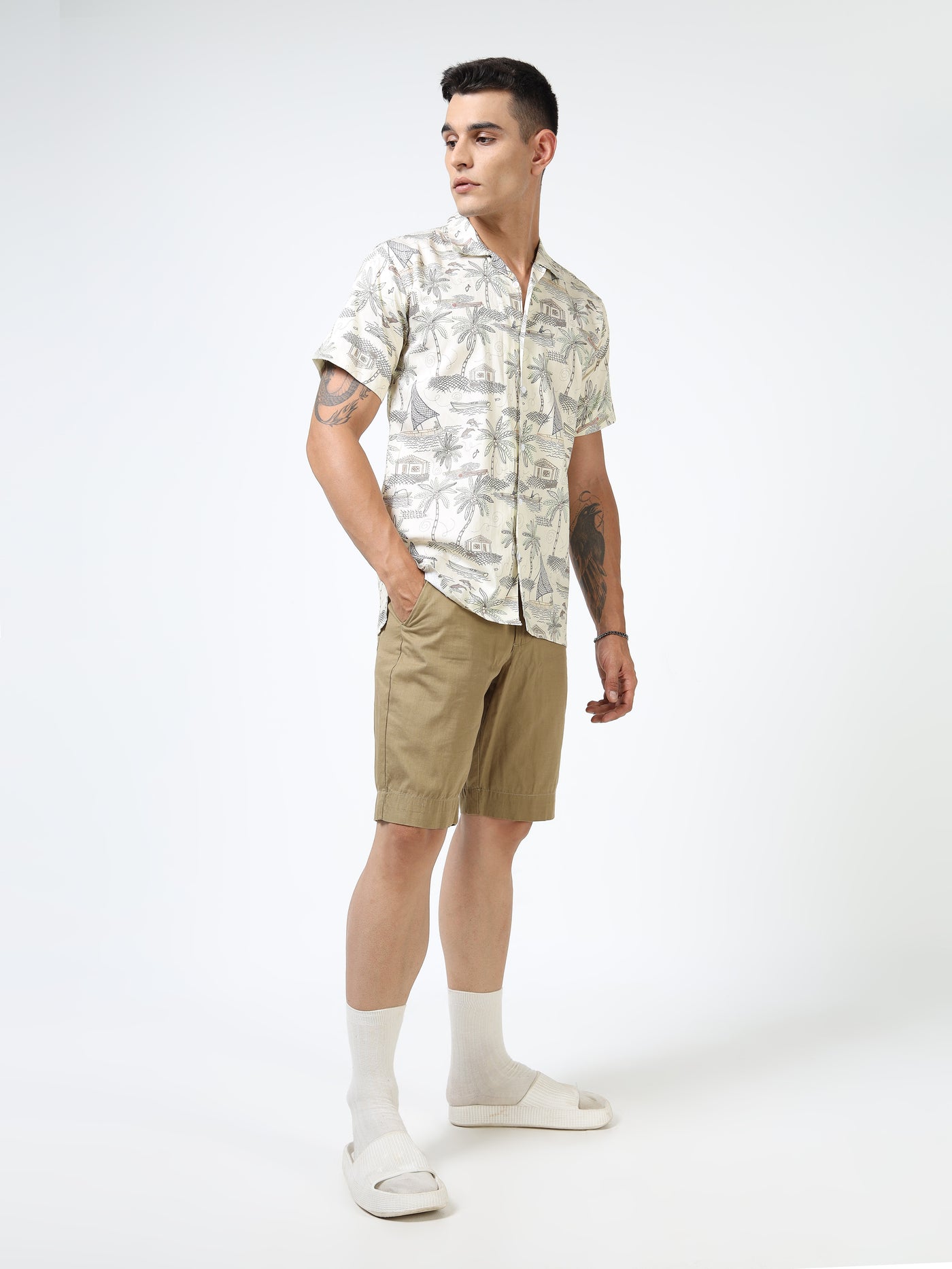 Bayline Etch Printed Cuban Shirt