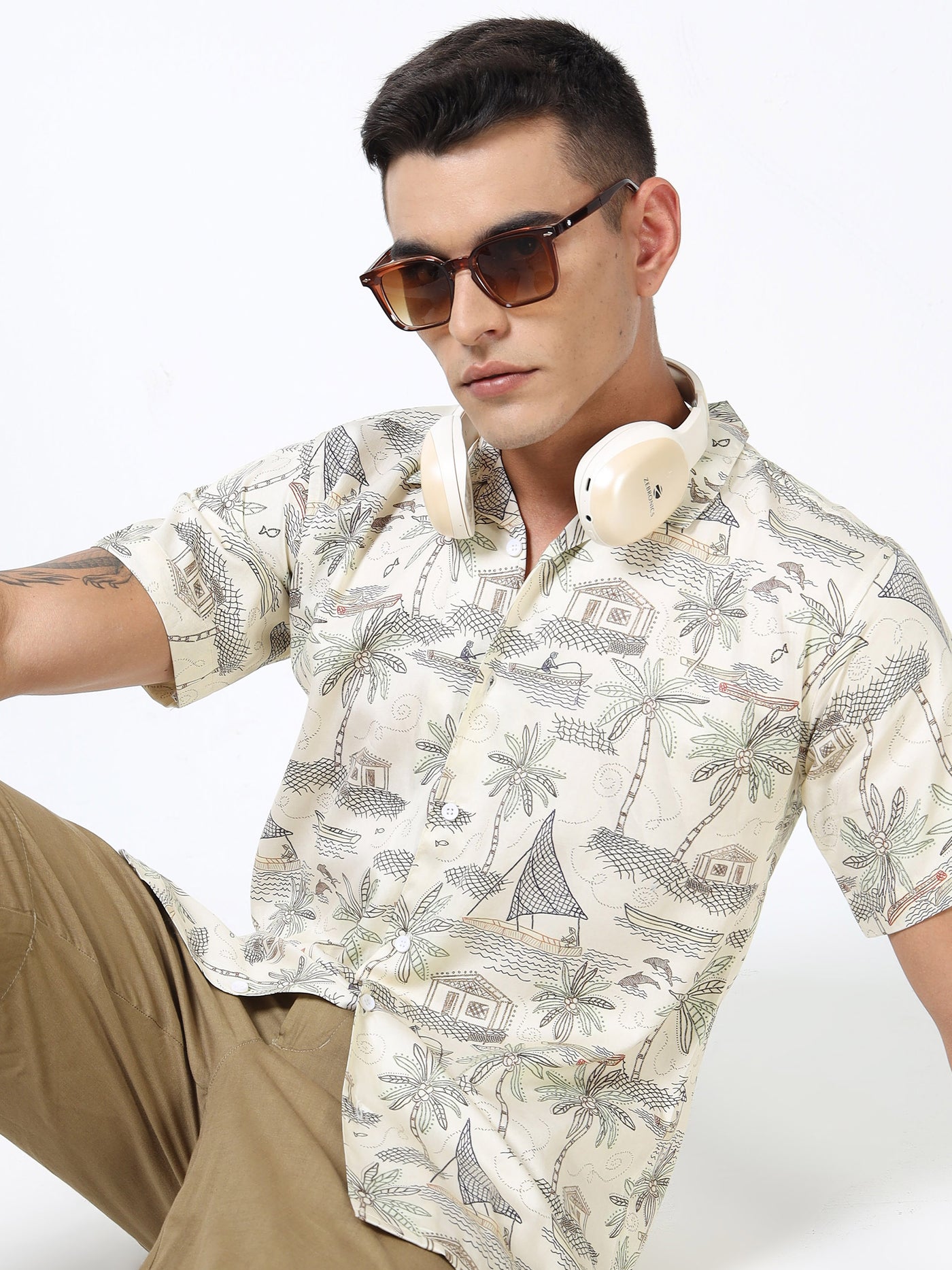 Bayline Etch Printed Cuban Shirt