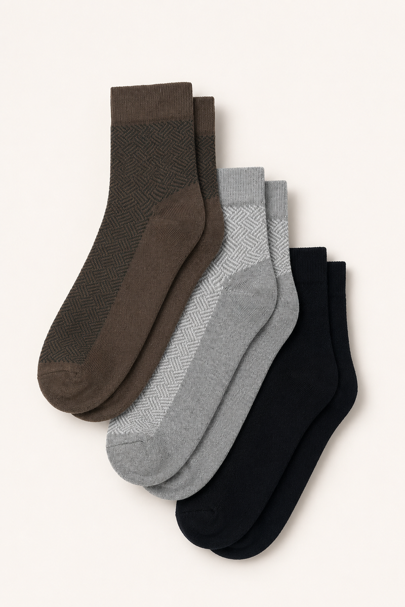 COSMO A1 No-Smell Cotton Socks (Pack of 3)