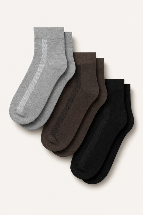 COSMO A2 No-Smell Cotton Socks (Pack of 3)