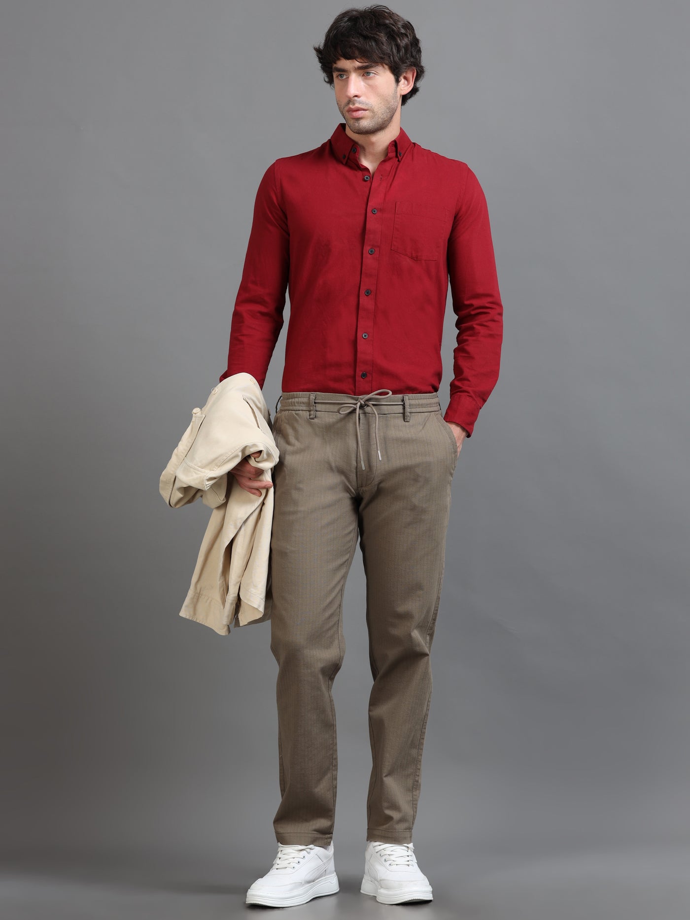 Classic Stripe Relaxed Fit Drawstring Trouser
