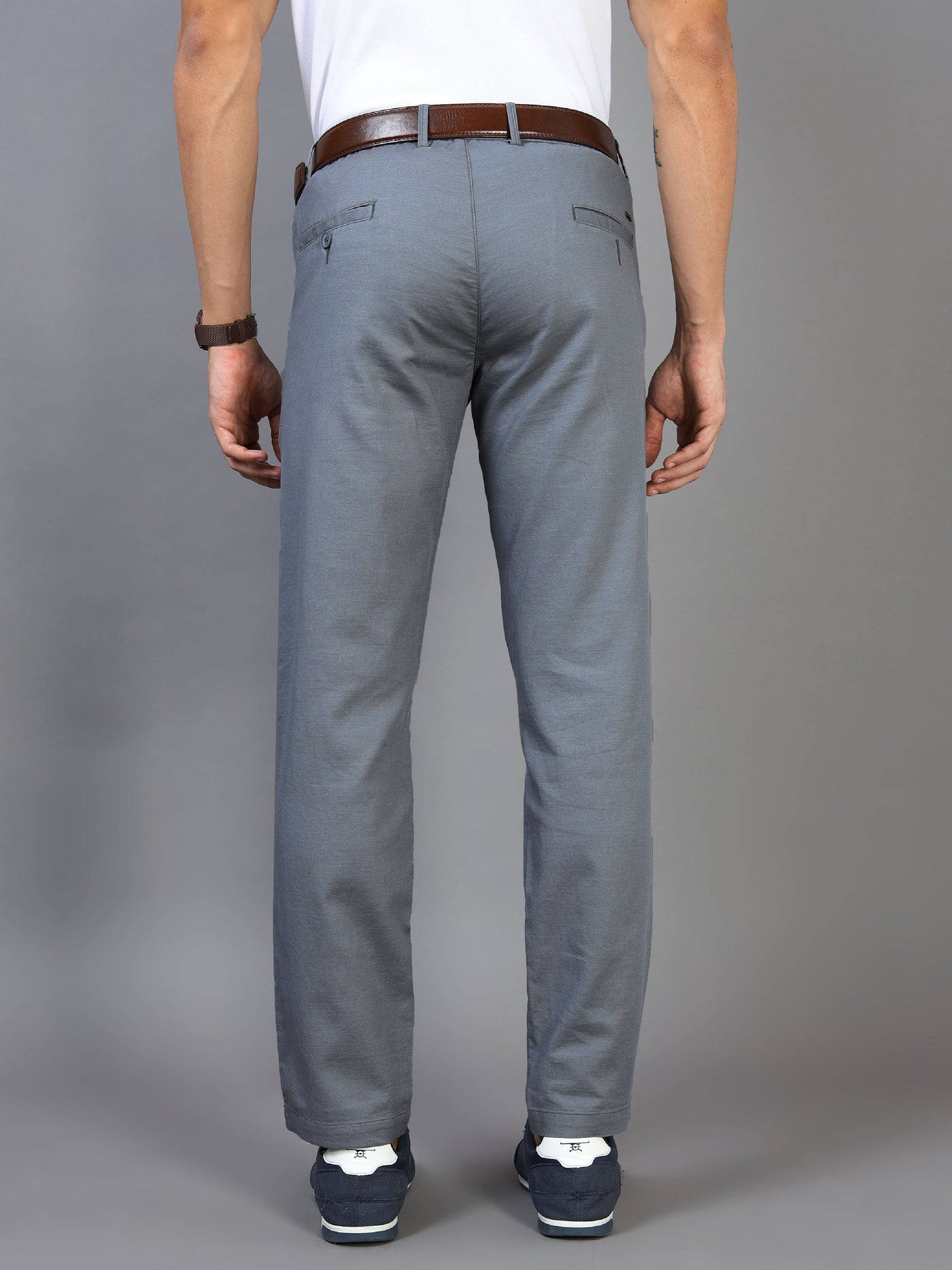 Grey Classic Relaxed Fit Drawstring Pant