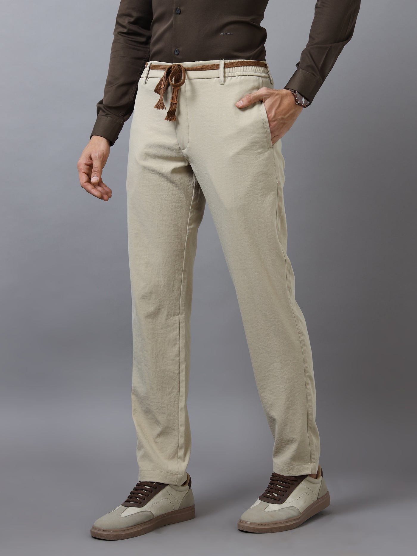 Elegant Classic Drawstring Tailored Trousers