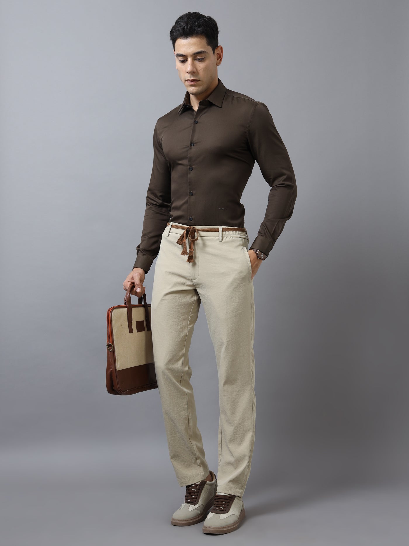 Elegant Classic Drawstring Tailored Trousers