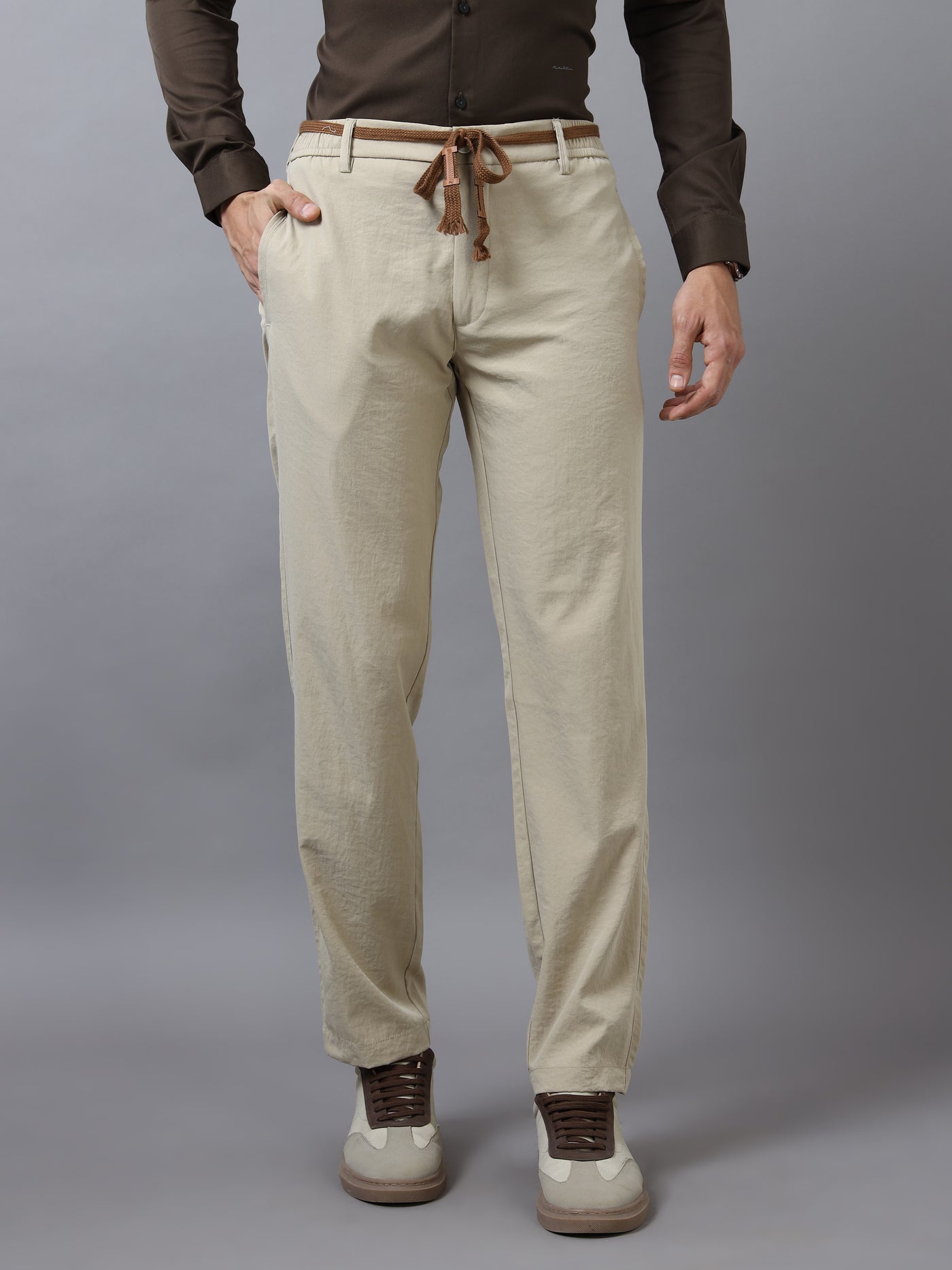 Elegant Classic Drawstring Tailored Trousers