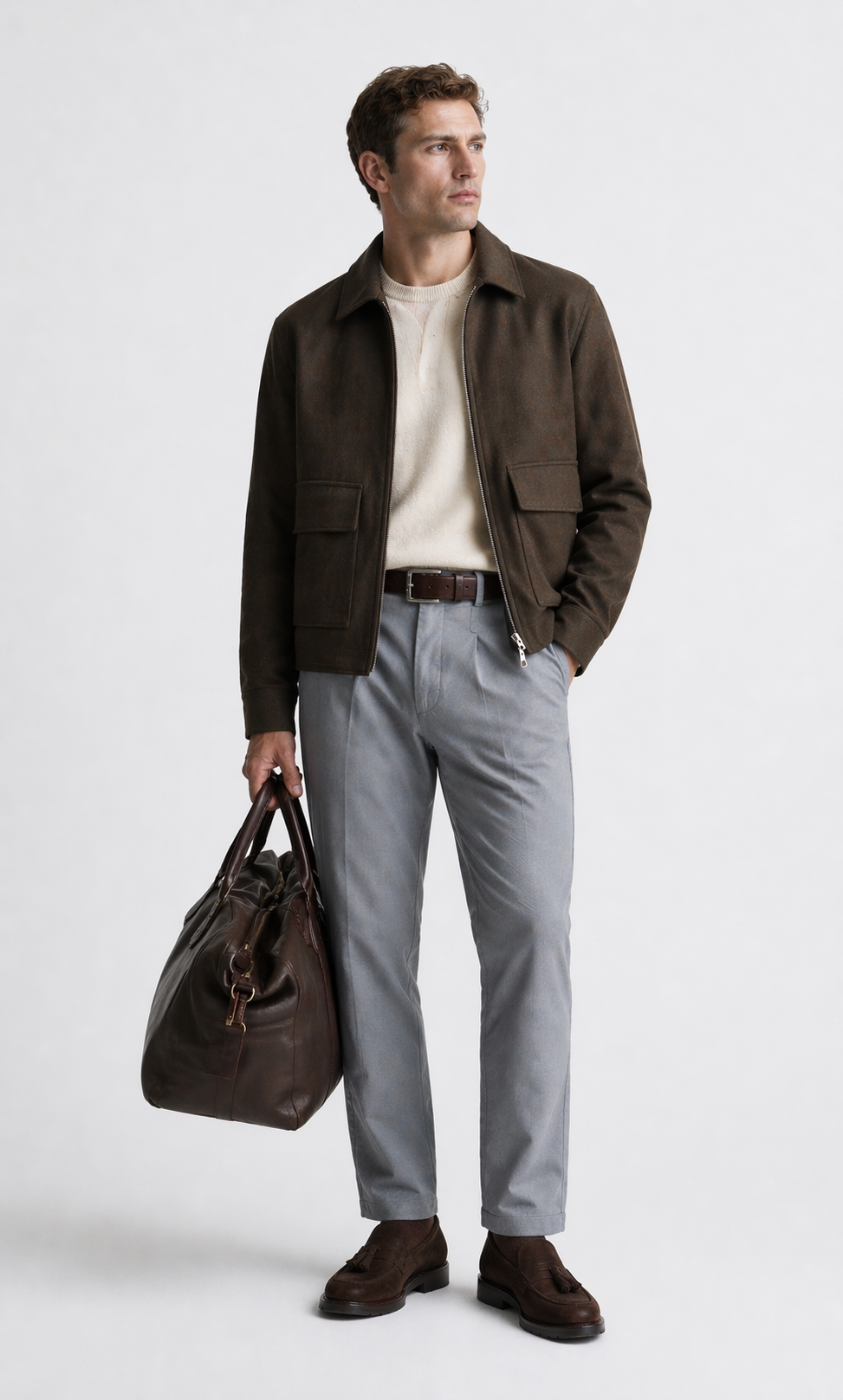 Grey Classic Relaxed Fit Drawstring Pant