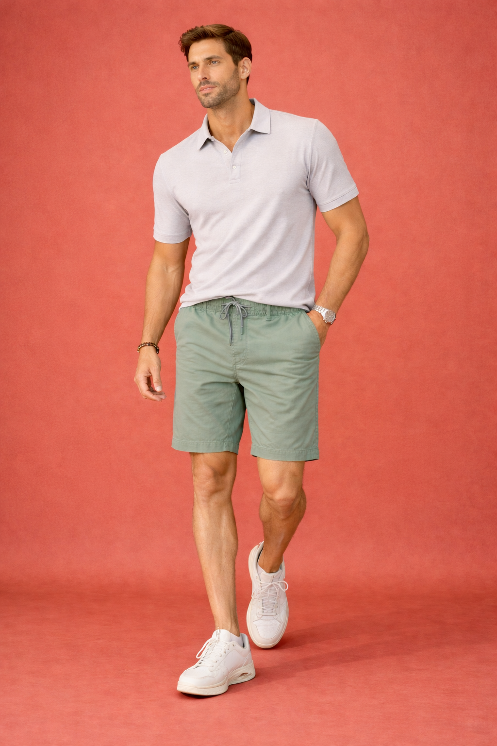 Men's Relaxed Fit Drawstring Casual Shorts