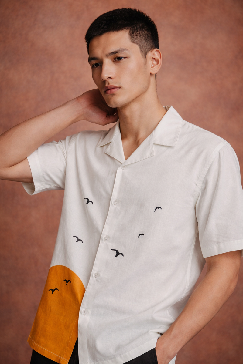 Solitude Flight Printed Cuban Shirt