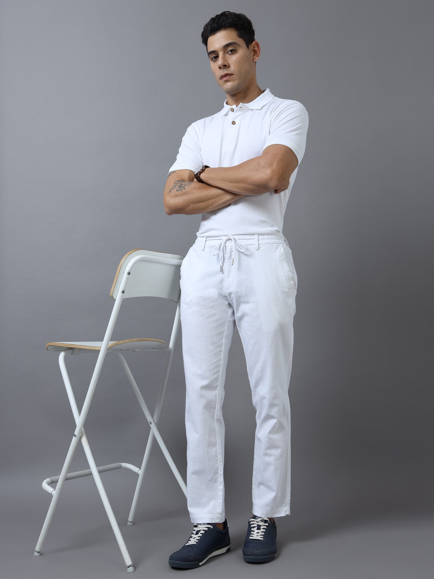 Classic Stripe Relaxed Fit Drawstring Trouser