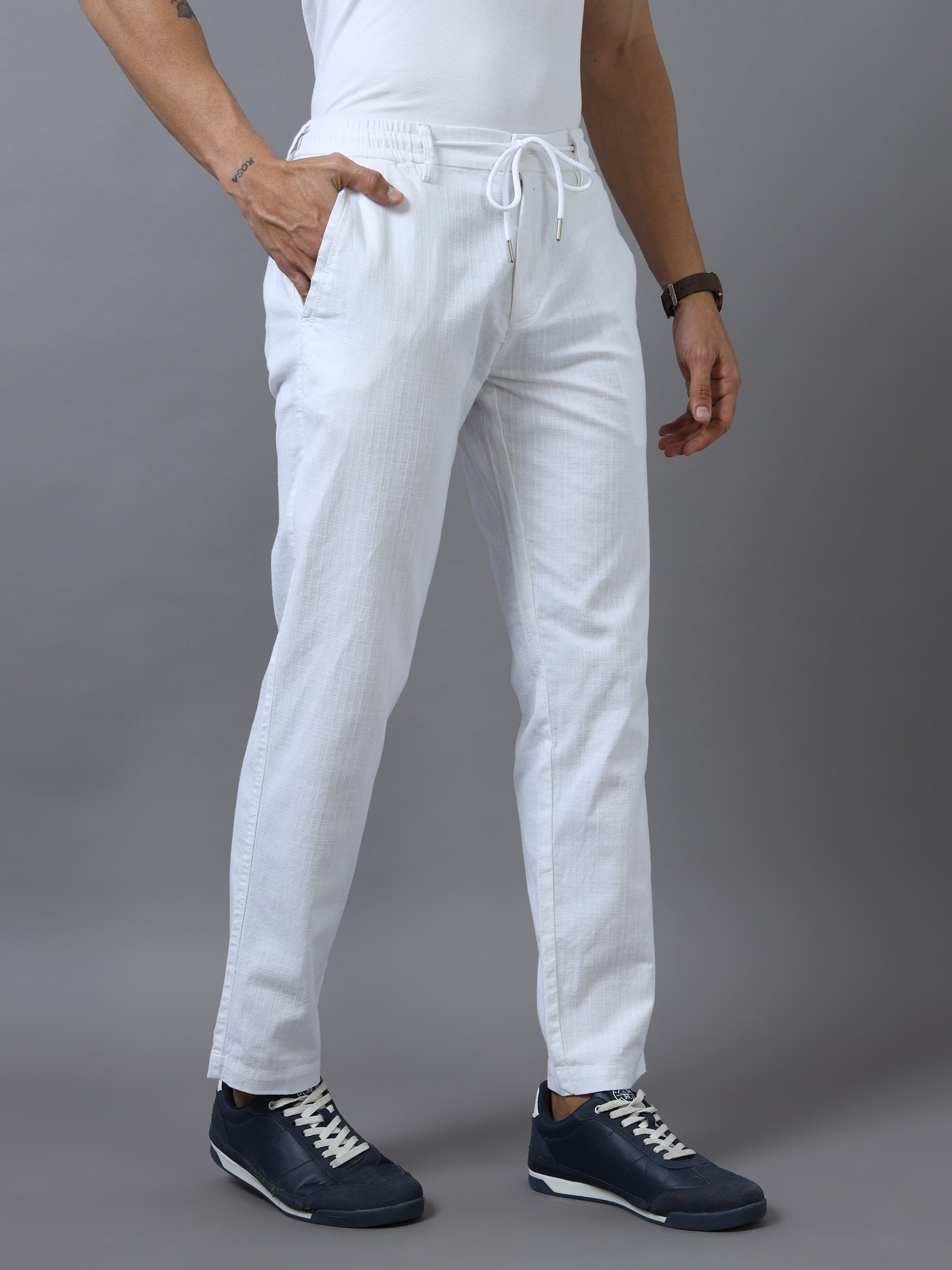 Classic Stripe Relaxed Fit Drawstring Trouser