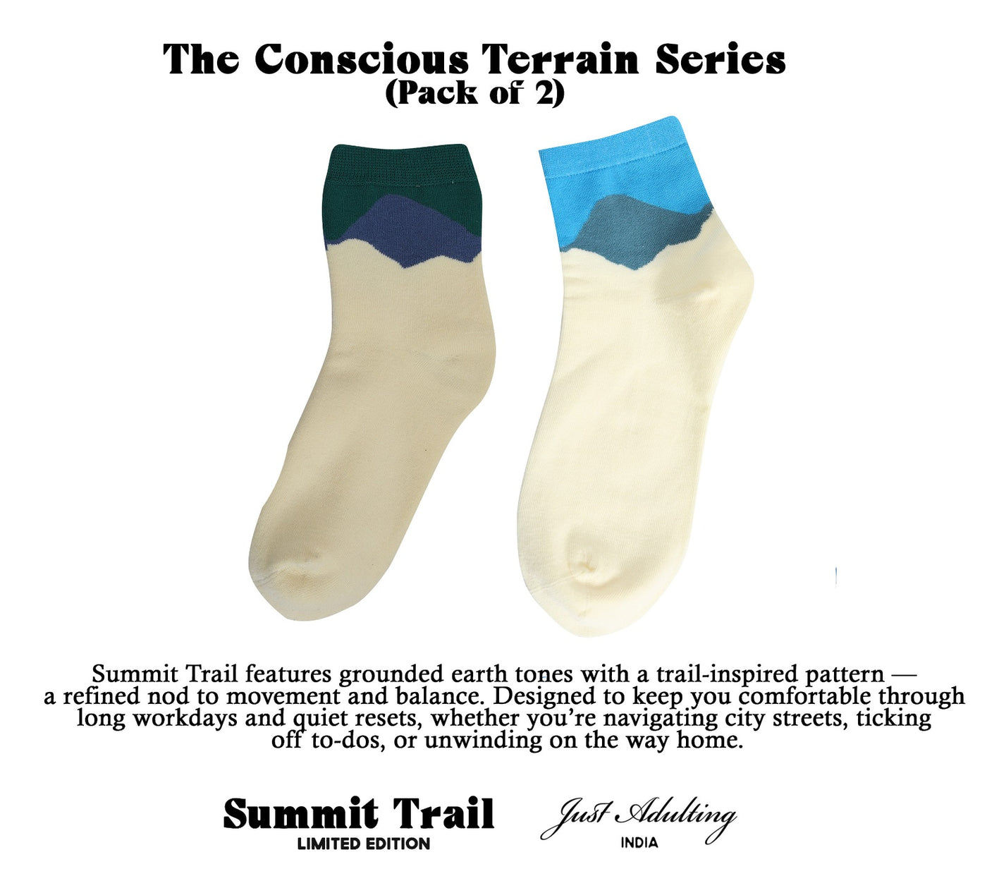 Summit Trail Organic Cotton Socks (Pack of 2)