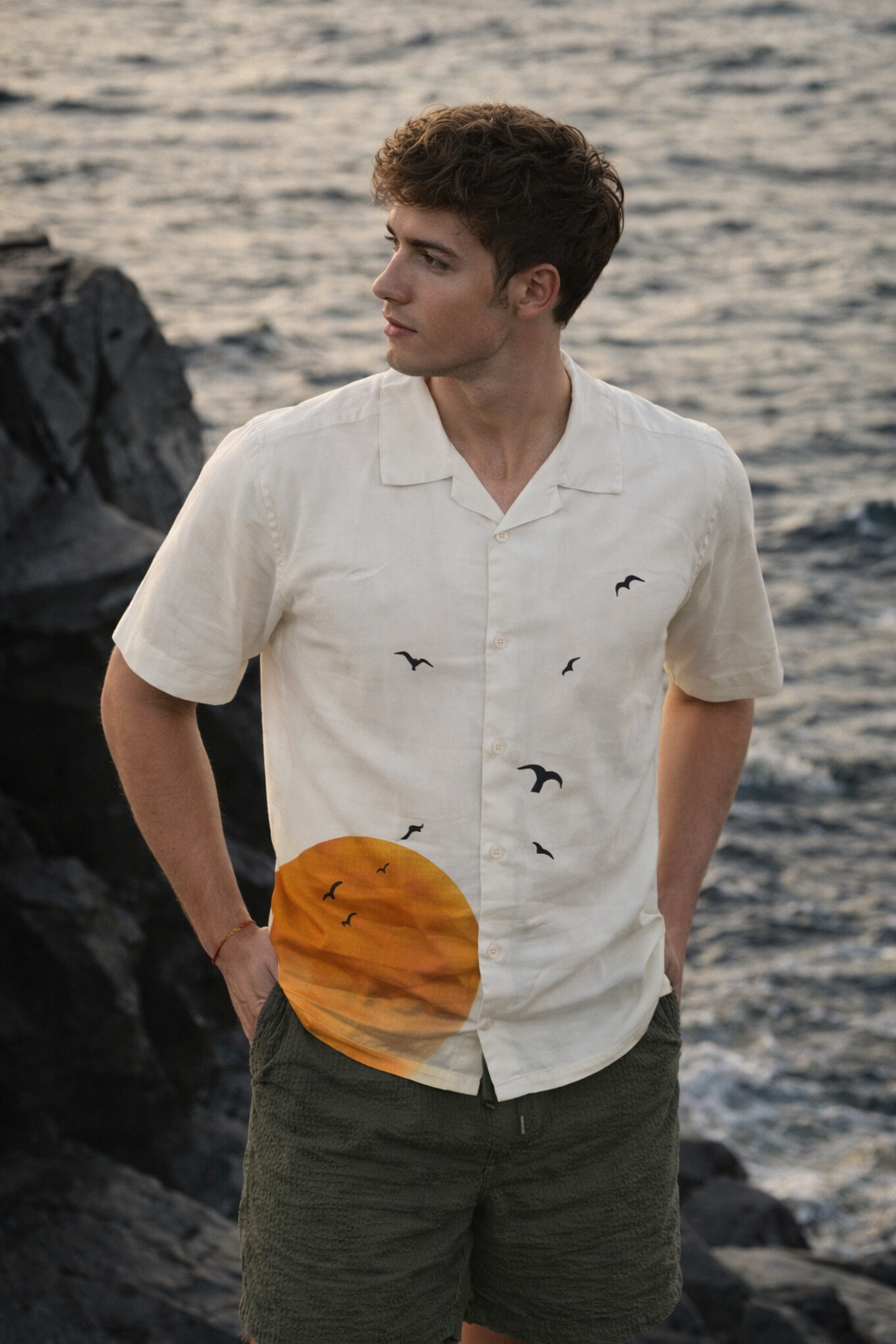 Solitude Flight Printed Cuban Shirt